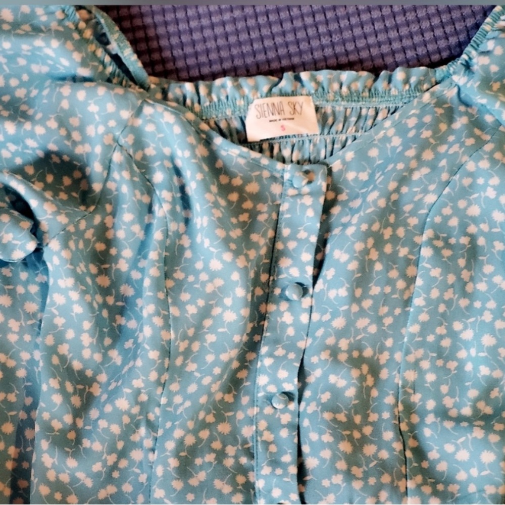 Sienna Sky Light Blue Floral Mini Dress - Picture 5 of 13